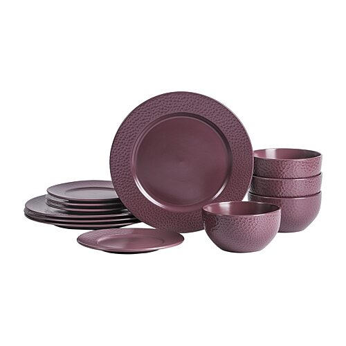 Stone Lain Topaz 12-pc. Stoneware Dinnerware Set In Red