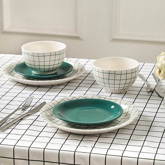 Stone + Lain Ash 12-pc. Stoneware Dinnerware Set, Color: Green - JCPenney