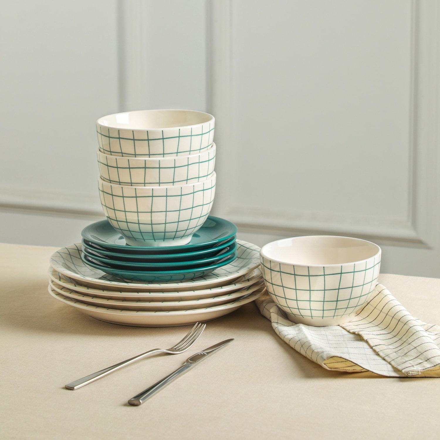 Stone + Lain Ash 12-pc. Stoneware Dinnerware Set