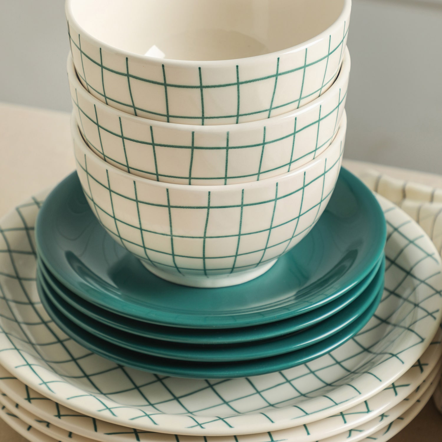 Stone + Lain Ash 12-pc. Stoneware Dinnerware Set