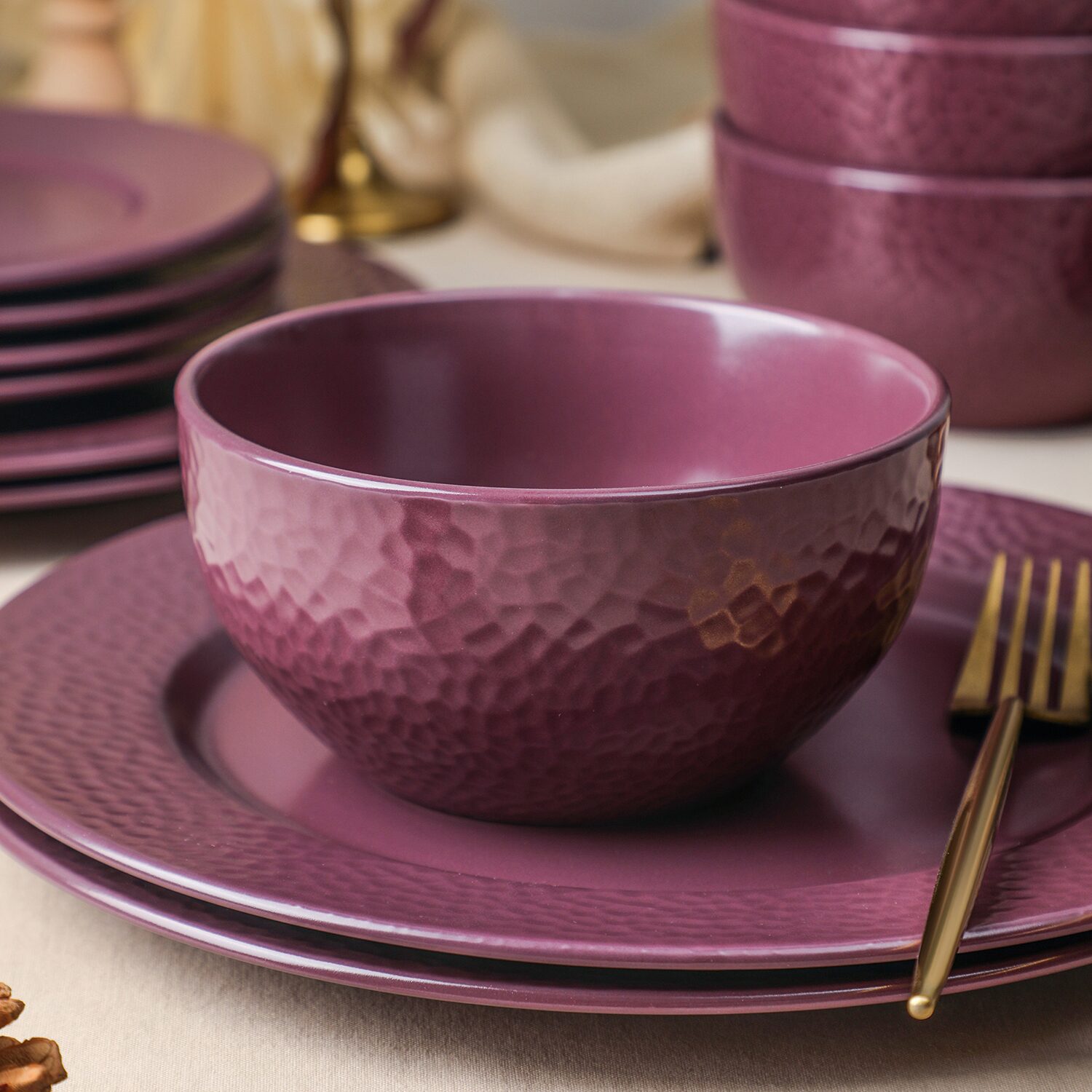 Stone + Lain Topaz -pc. Stoneware Dinnerware Set