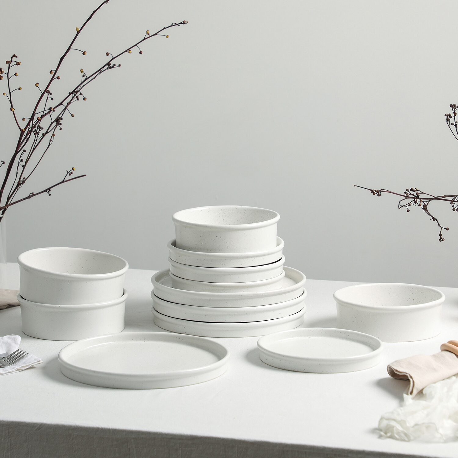 Stone + Lain Roscoe 12-pc. Stoneware Dinnerware Set