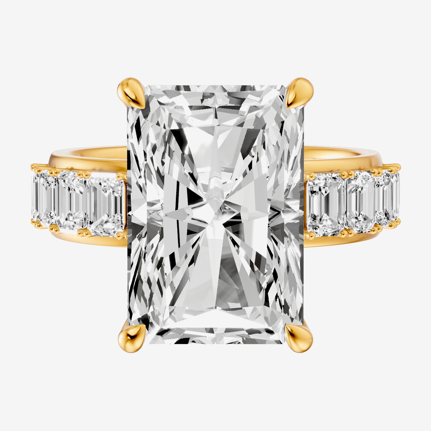 (F / Vs2) Womens 8 Ct.T.W. Lab Grown White Diamond 14K Gold Radiant ...