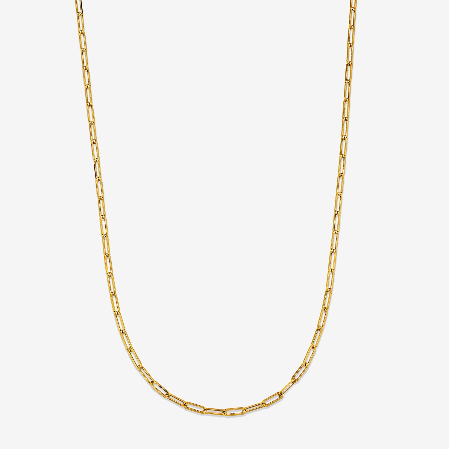 Womens 18 - 20 Inch 14K Gold Link Necklace Paperclip