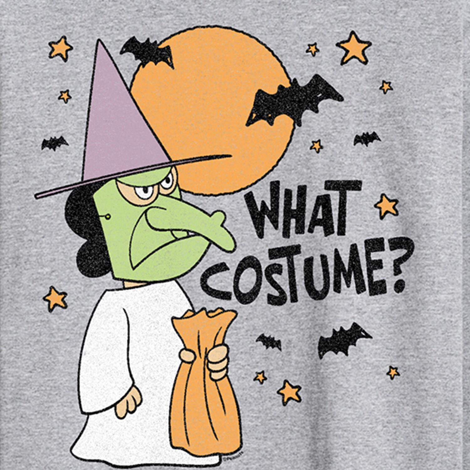 What Costume Witch Mens Crew Neck Long Sleeve Regular Fit Peanuts Big and Tall Graphic T-Shirt