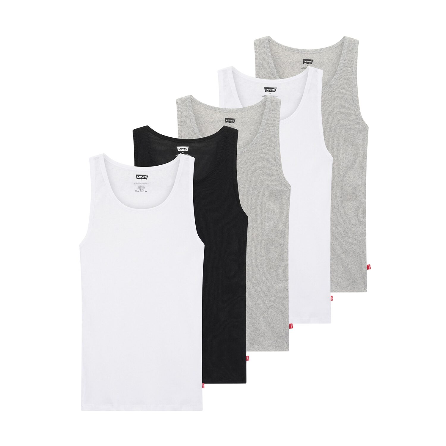 Levi's® Fall 2026 Mens Scoop Neck Sleeveless 5 Pack Tank