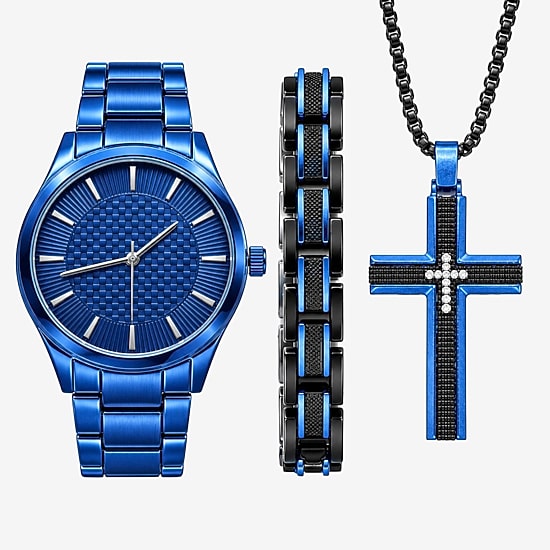 Mens Boxed Mens Blue 3-pc. Watch Boxed Set Mac7165jc, Color: Blue ...