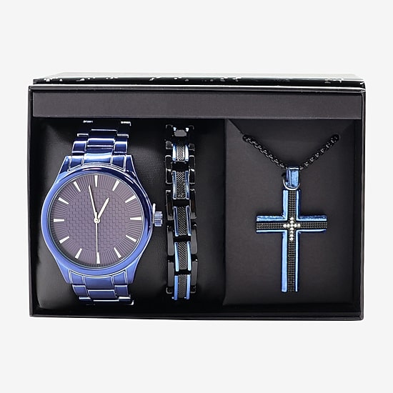 Mens Boxed Mens Blue 3-pc. Watch Boxed Set Mac7165jc, Color: Blue ...