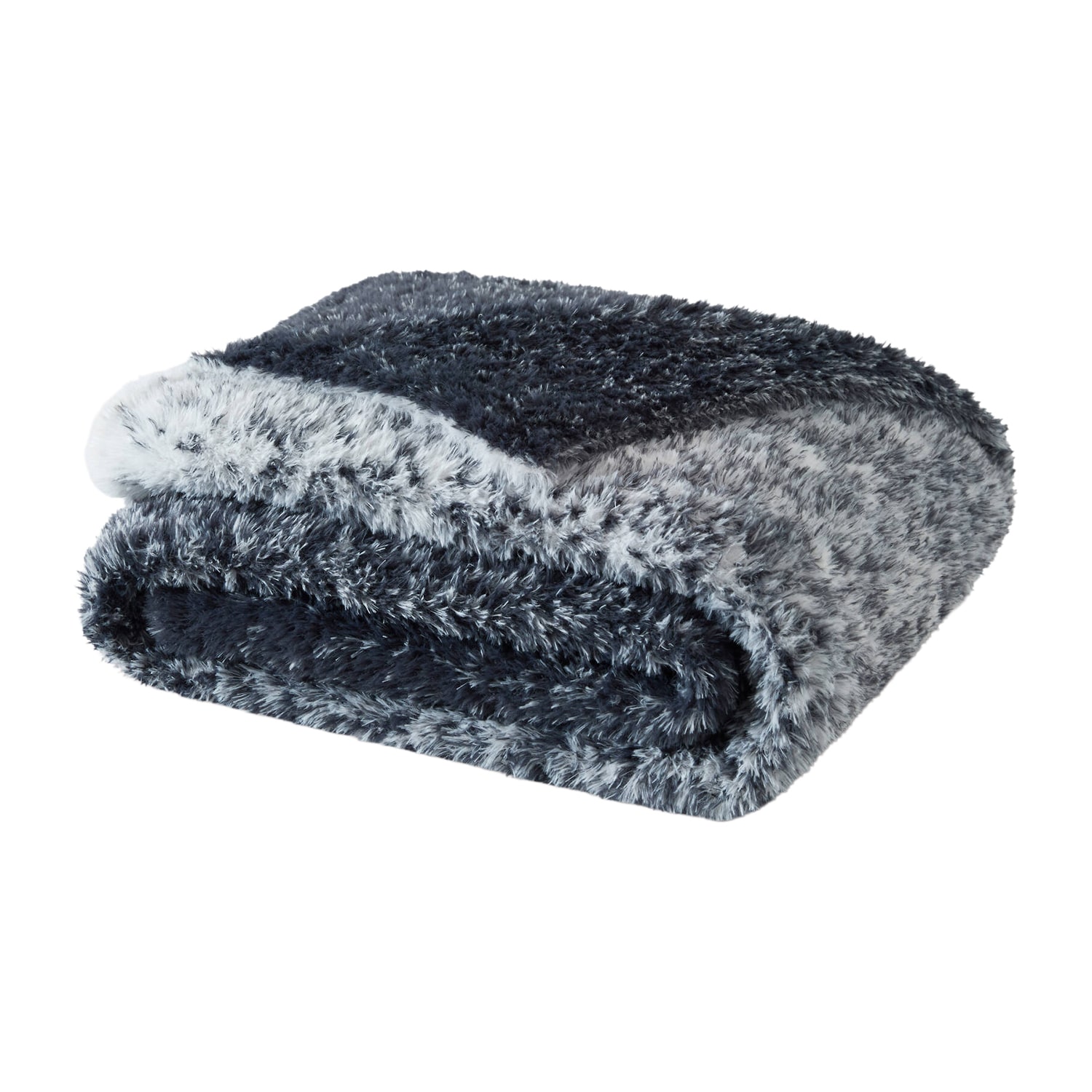 Madison Park Ombre Knit Faux Fur Throw