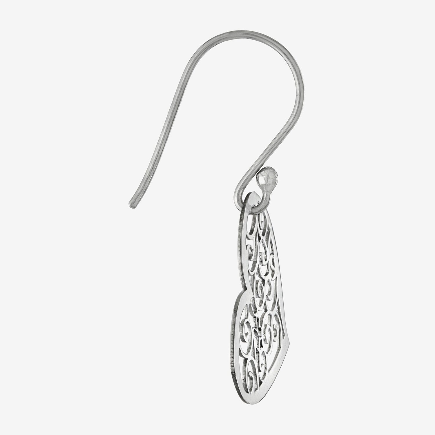 Silver Treasures Womens Sterling Silver Heart Drop Earrings