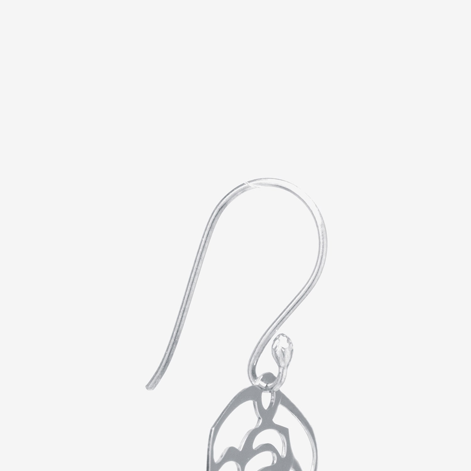 Silver Treasures Womens Sterling Silver Flower Drop Earrings