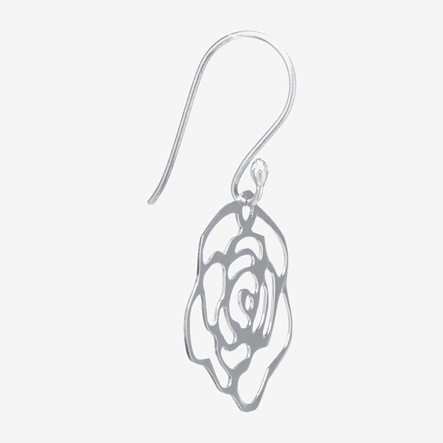 Silver Treasures Womens Sterling Silver Flower Drop Earrings