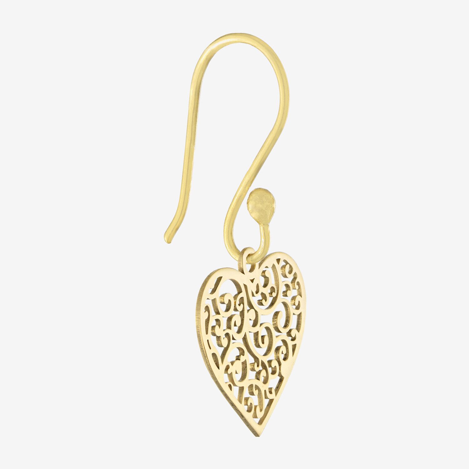 Silver Treasures Womens 14K Gold Over Silver Heart Drop Earrings