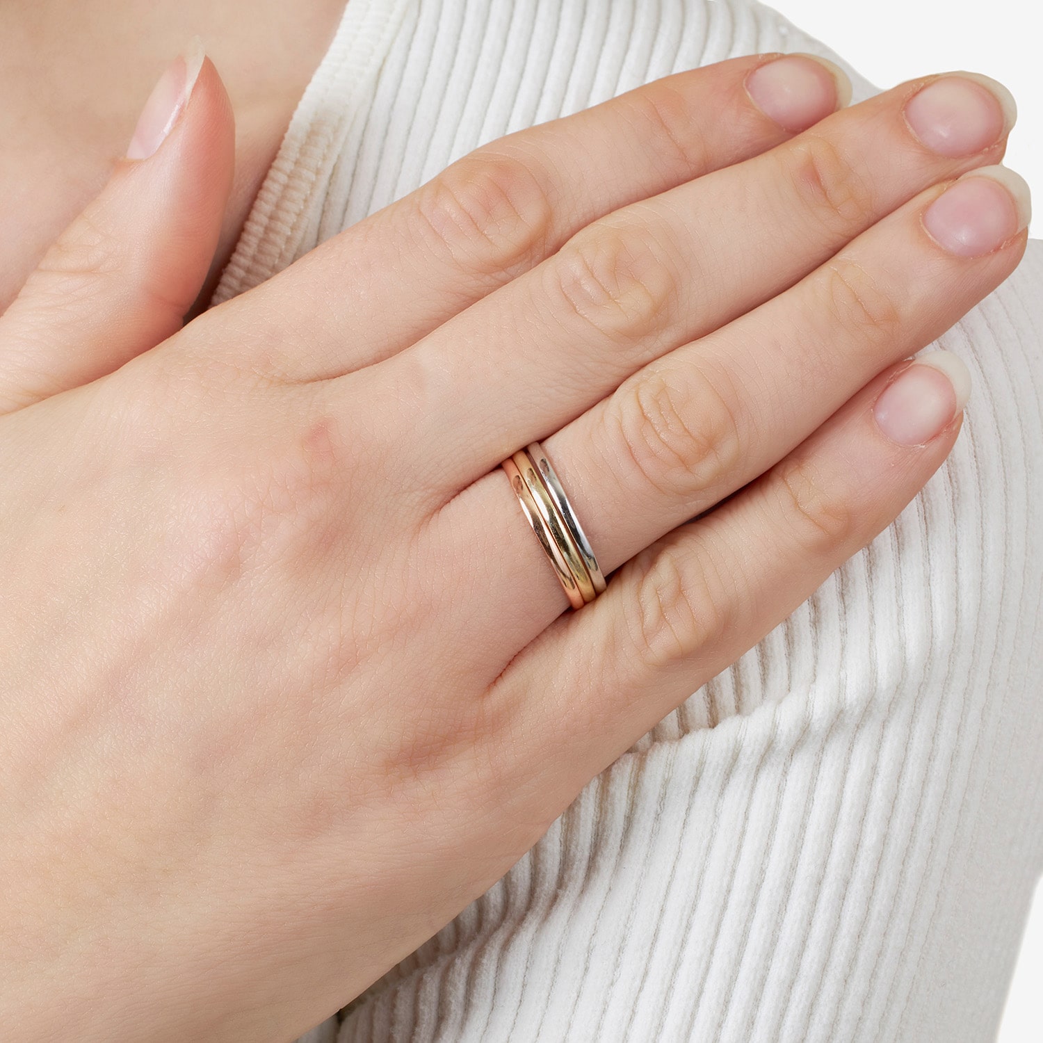 Silver Treasures Womens 14K Gold Over Silver 14K Rose Gold Over Silver Ring Set
