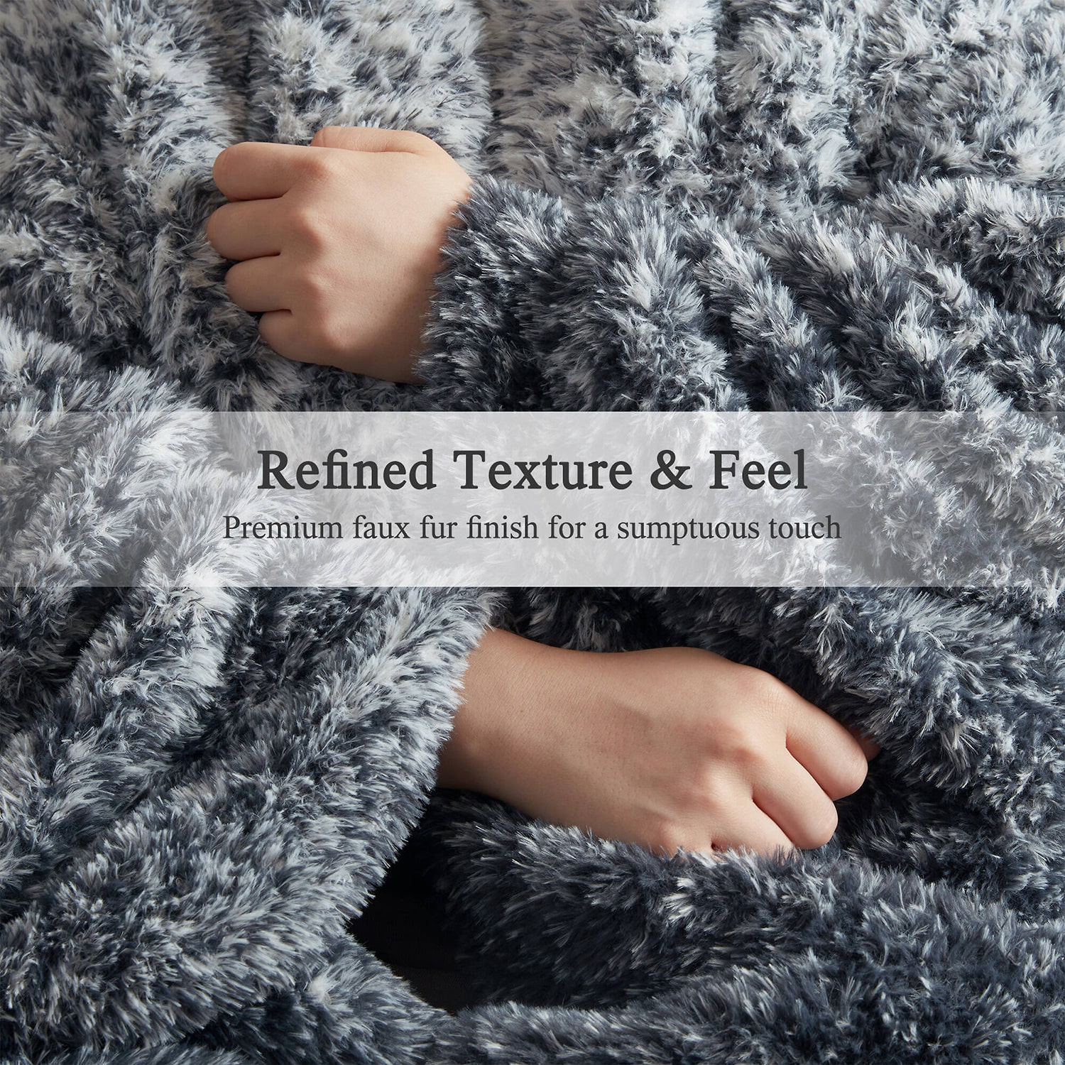 Madison Park Ombre Knit Faux Fur Throw