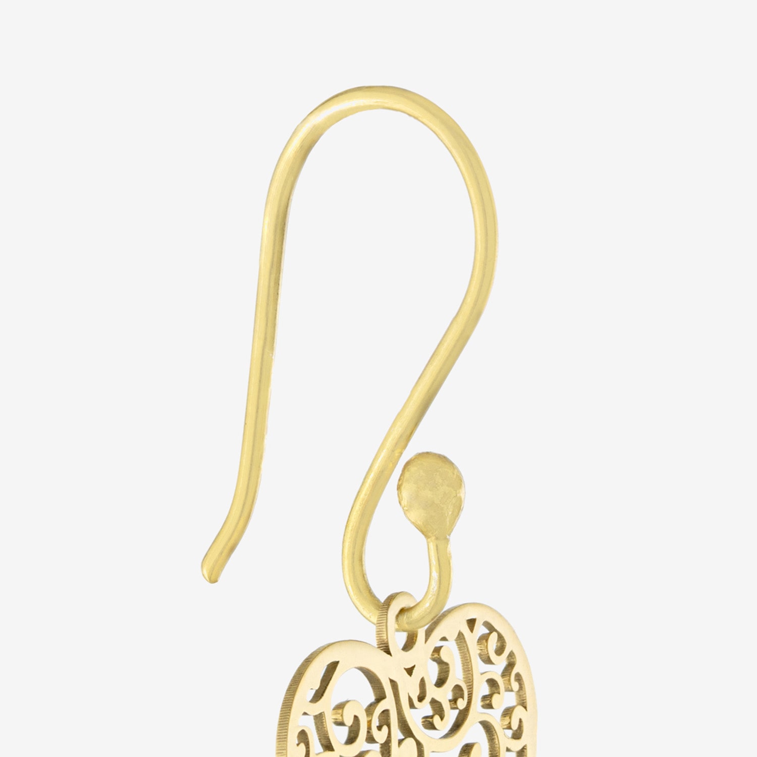 Silver Treasures Womens 14K Gold Over Silver Heart Drop Earrings