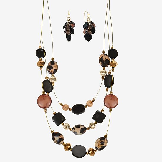 Mixit Gold Tone Illusion Necklace & Drop Earrings Womens 2-pc. Jewelry Set