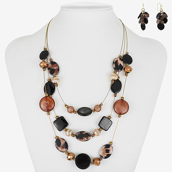 Mixit Gold Tone Illusion Necklace & Drop Earrings Womens 2-pc. Jewelry Set