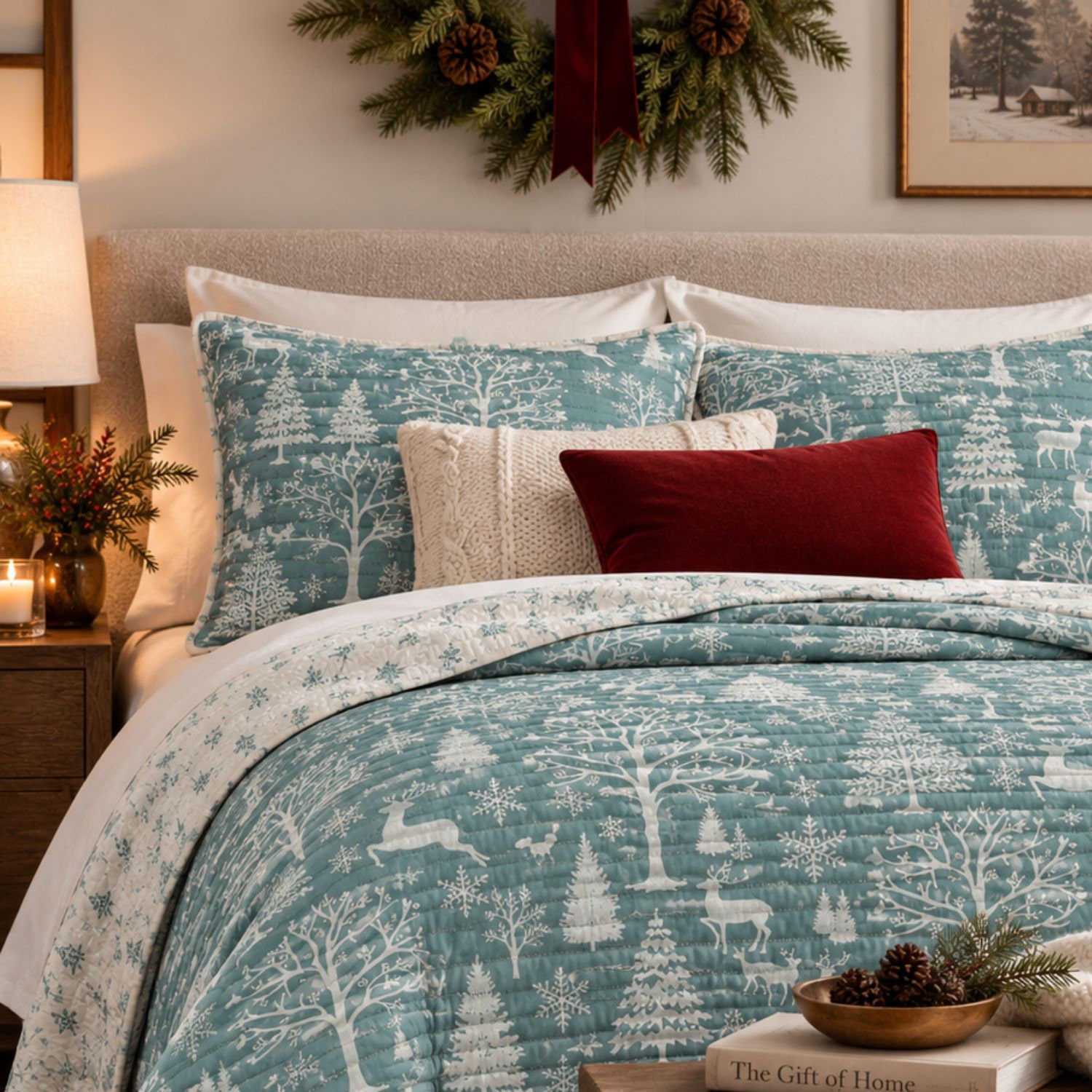Linery Lodge Woods REVERSIBLE Quilt Set