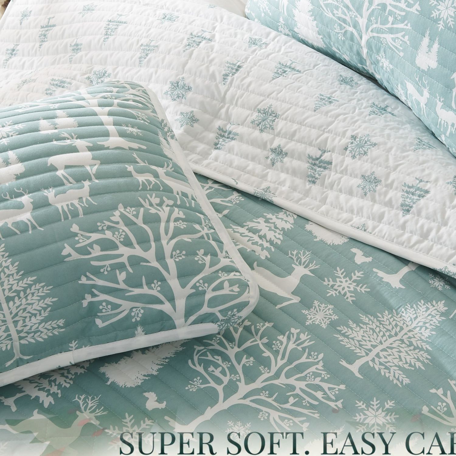 Linery Lodge Woods REVERSIBLE Quilt Set