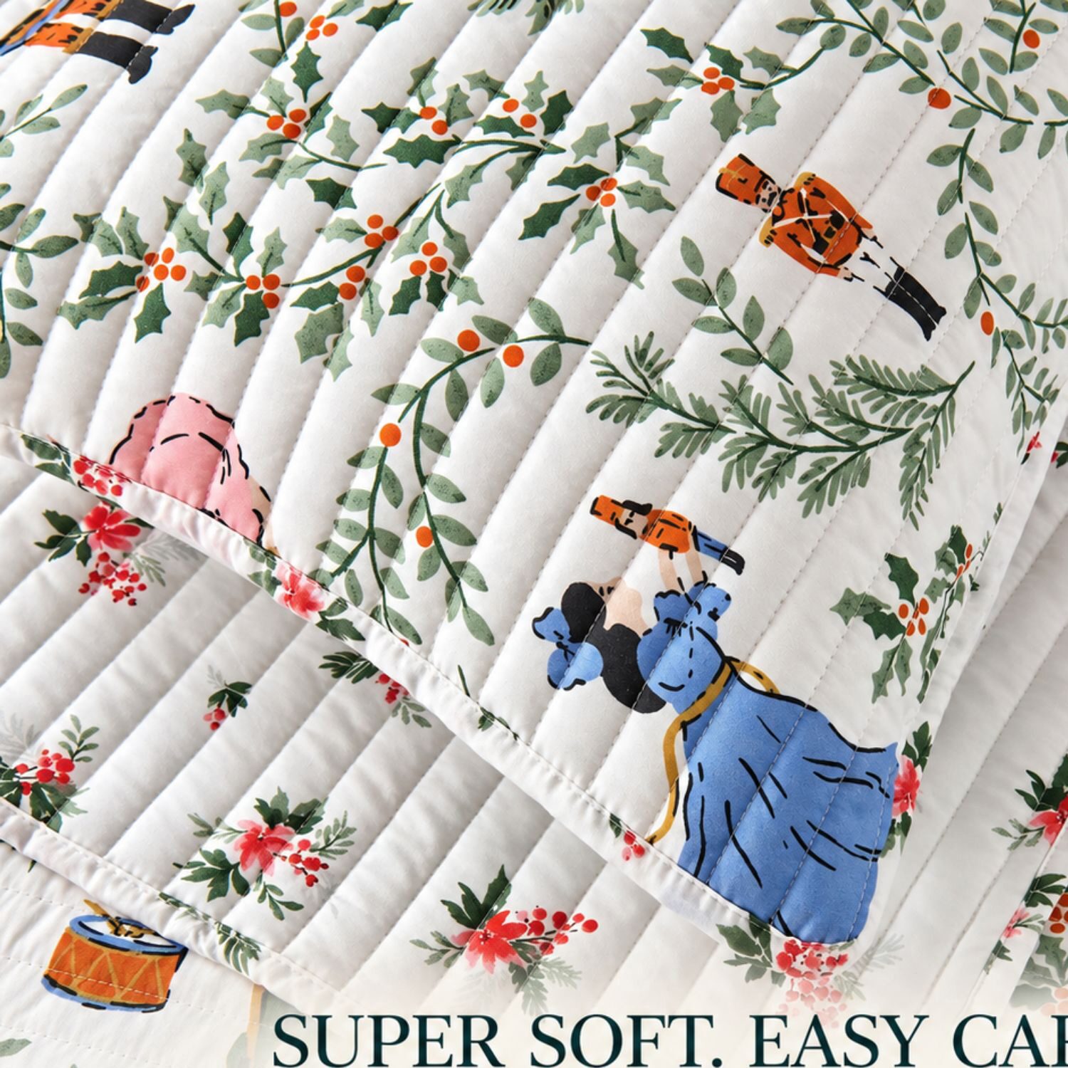 Linery Nutcracker Christmas Reversible Quilt Set