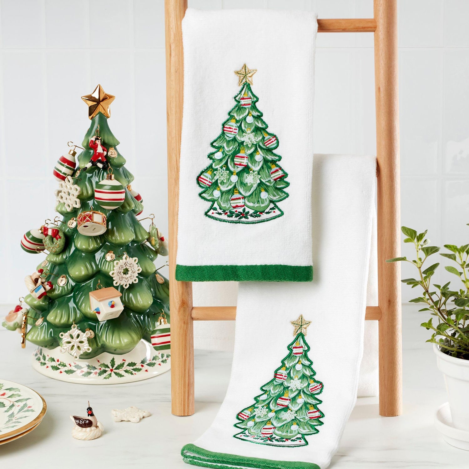 Lenox Advent Tree 2 Pack Kitchen Towel