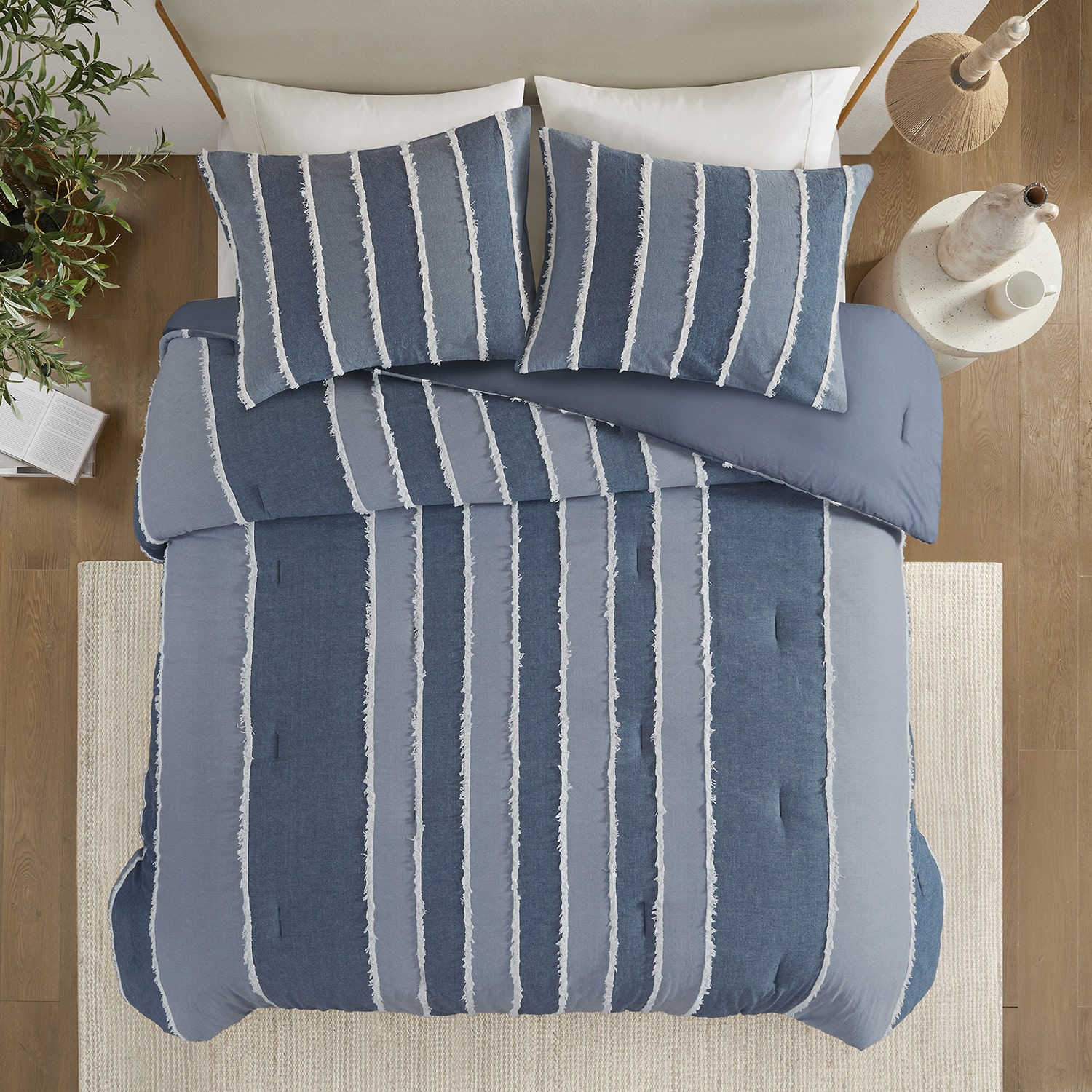 INK+IVY Shay Striped Cotton 3-pc. Midweight Comforter Set