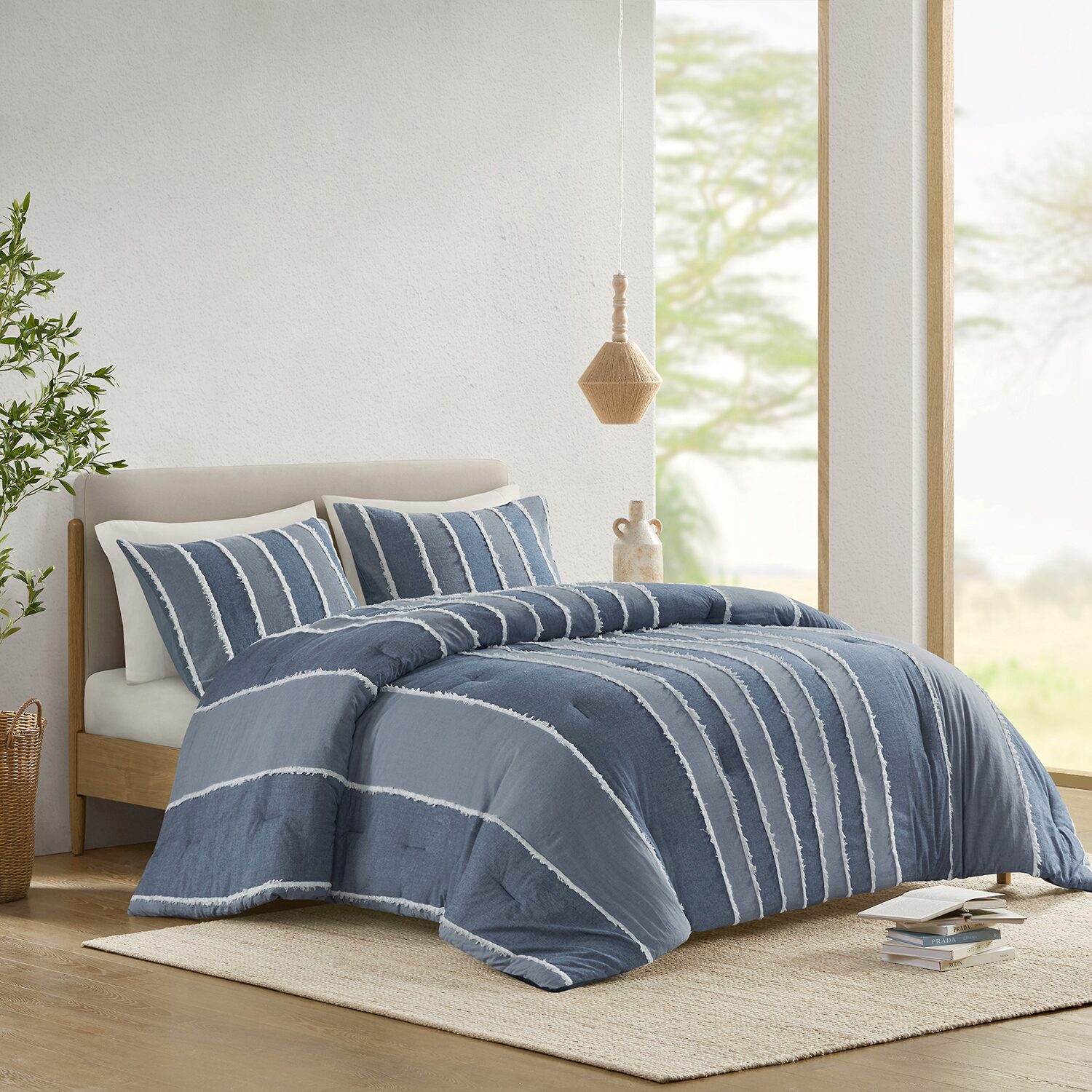 INK+IVY Shay Striped Cotton 3-pc. Midweight Comforter Set
