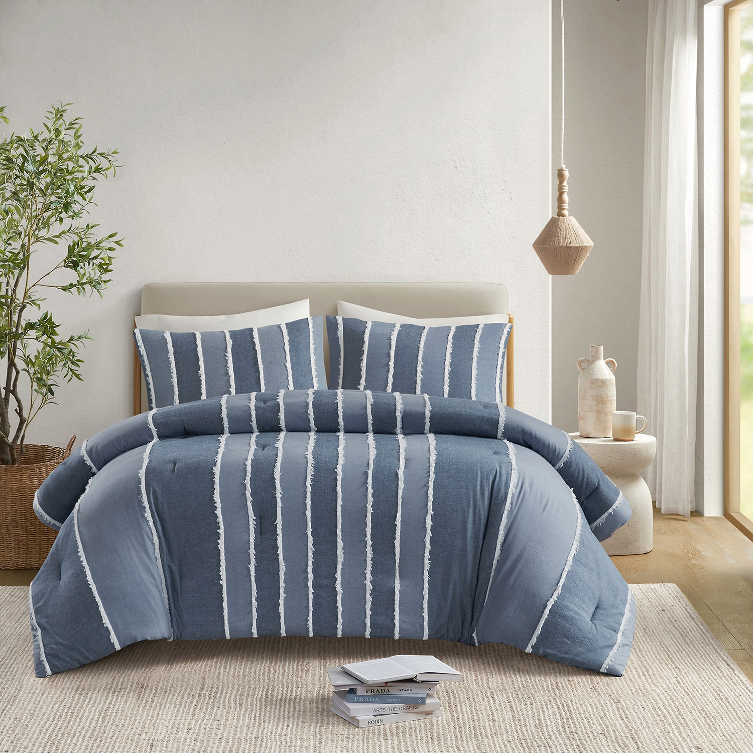INK+IVY Shay Striped Cotton 3-pc. Midweight Comforter Set
