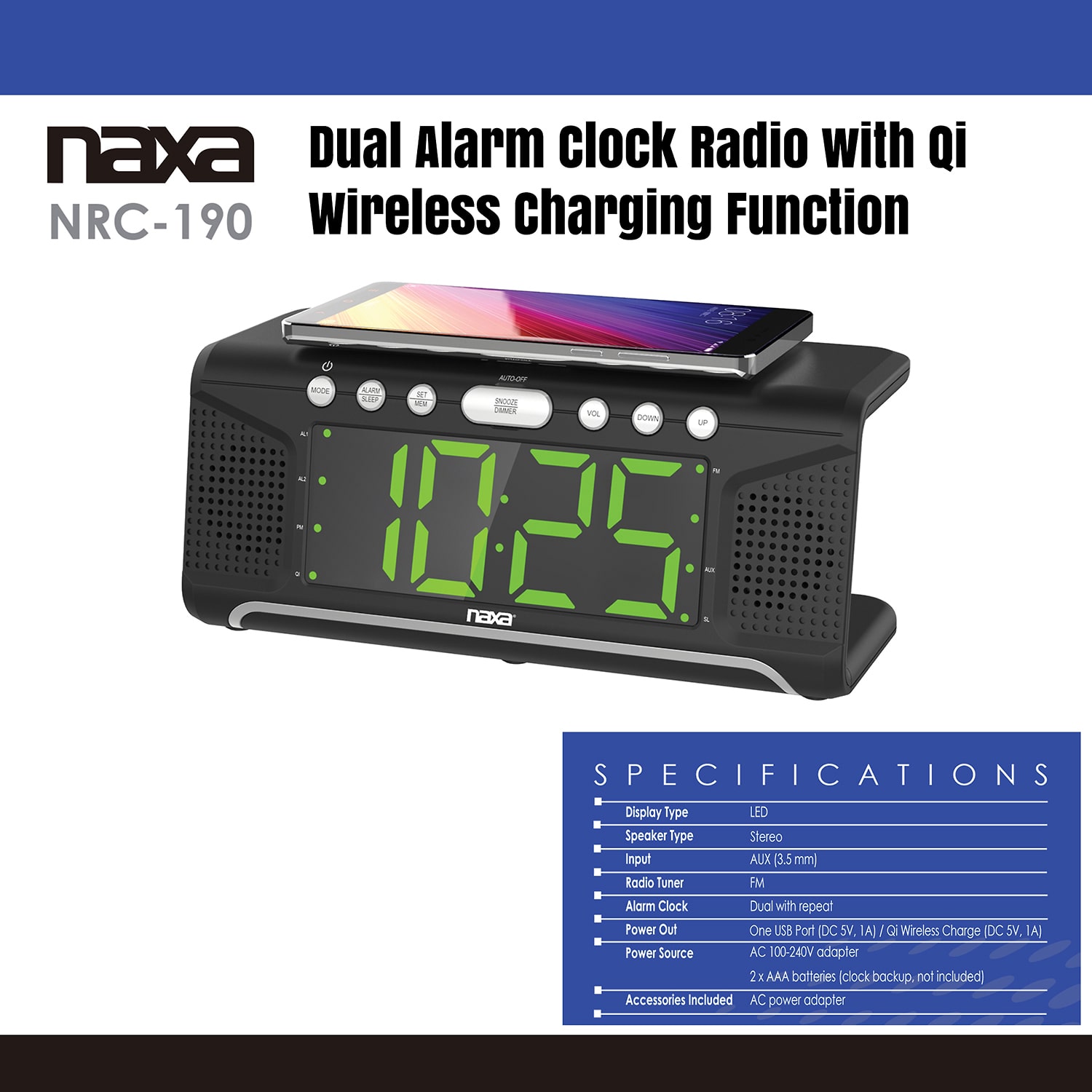 naxa® Alarm Clock