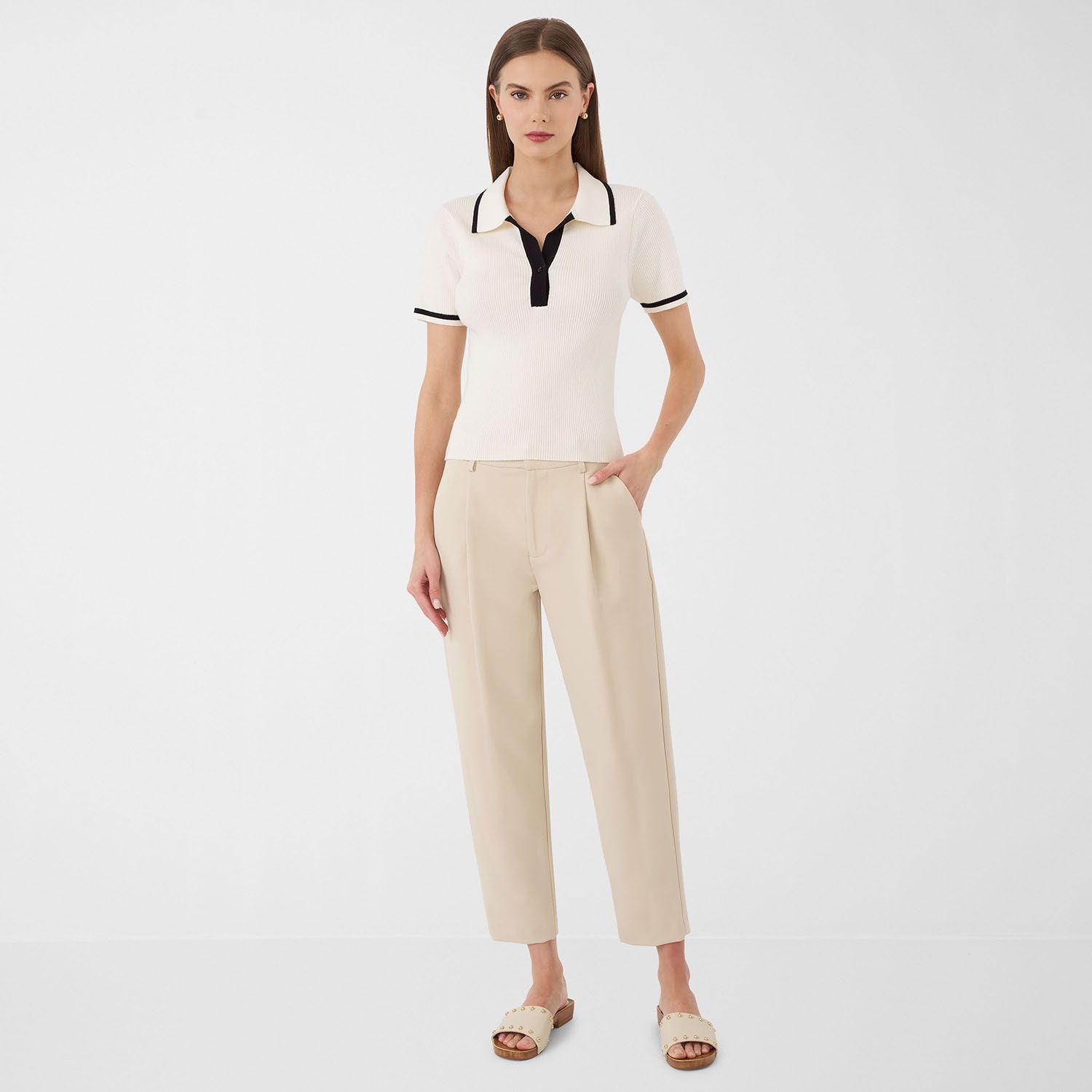 RM Rebecca Minkoff Womens Short Sleeve Polo Shirt