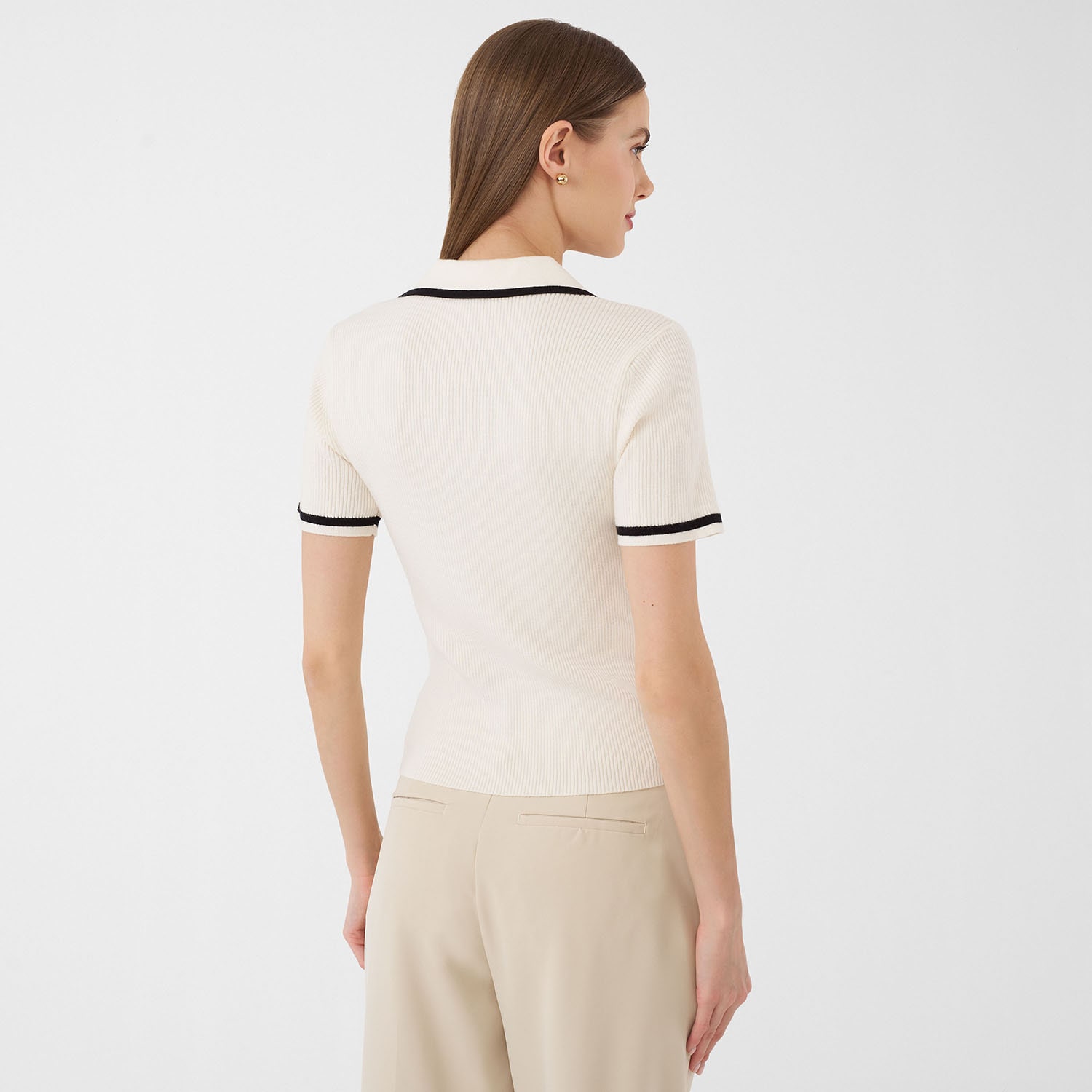 RM Rebecca Minkoff Womens Short Sleeve Polo Shirt