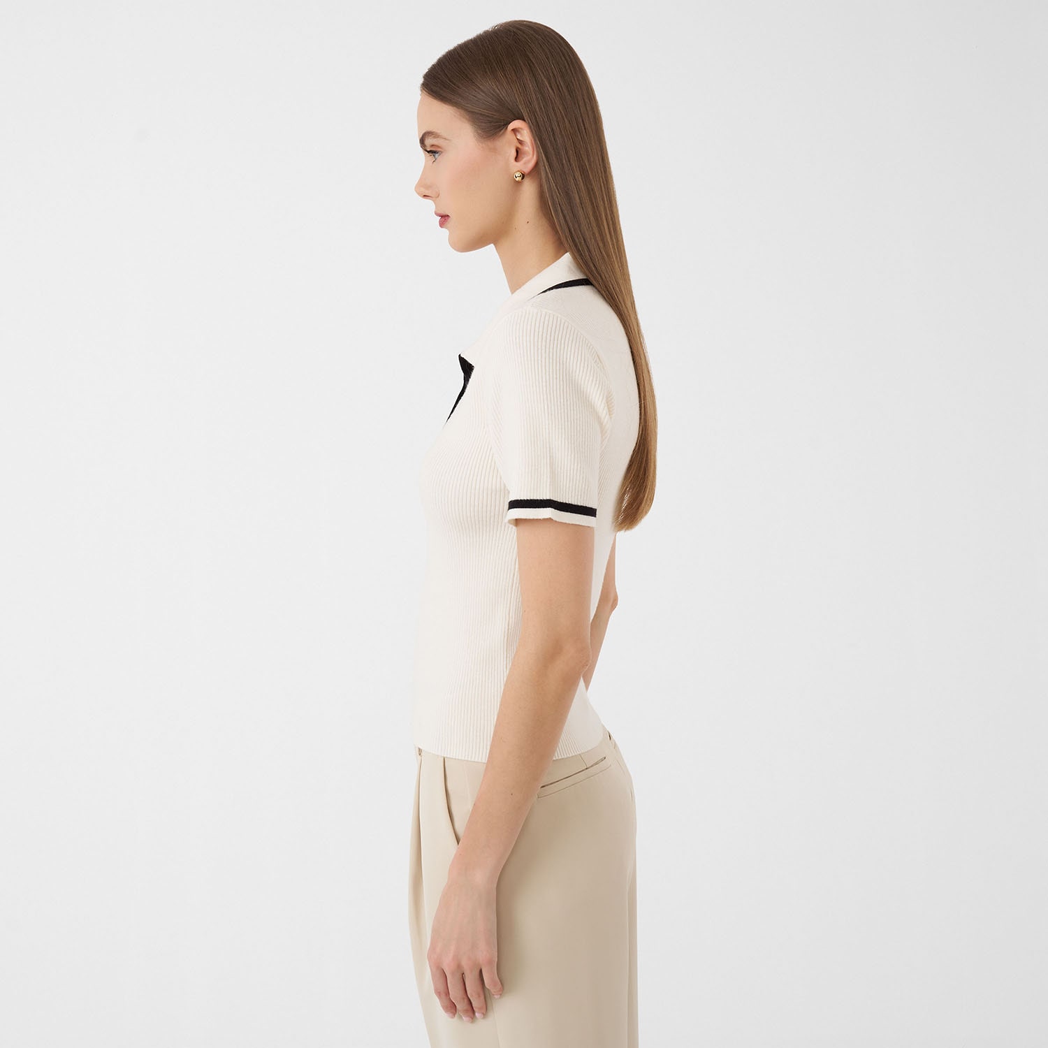 RM Rebecca Minkoff Womens Short Sleeve Polo Shirt