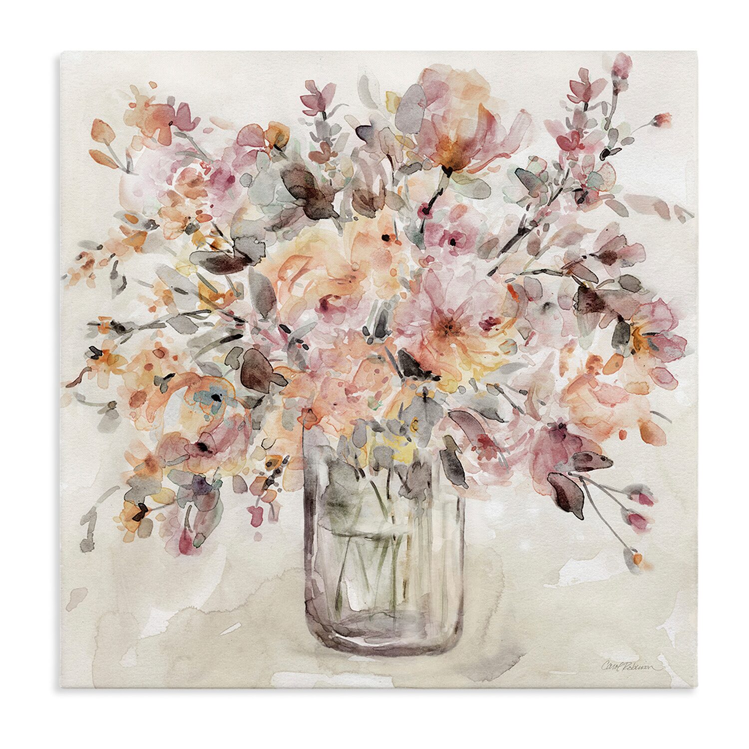 Stupell Industries Fluid Petals Watercolor Canvas Art, Color: Multi ...