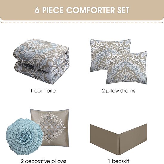 Stratford Park Esmay 6-pc. Complete Bedding Set