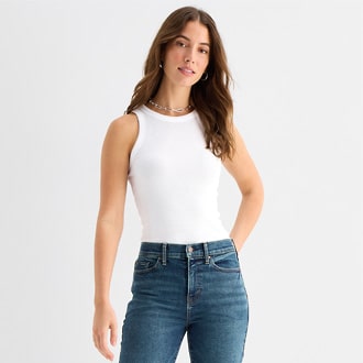 a.n.a Womens High Neck Sleeveless Tank Top