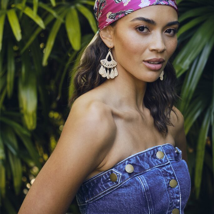 a.n.a Womens Strapless Denim Column Dress