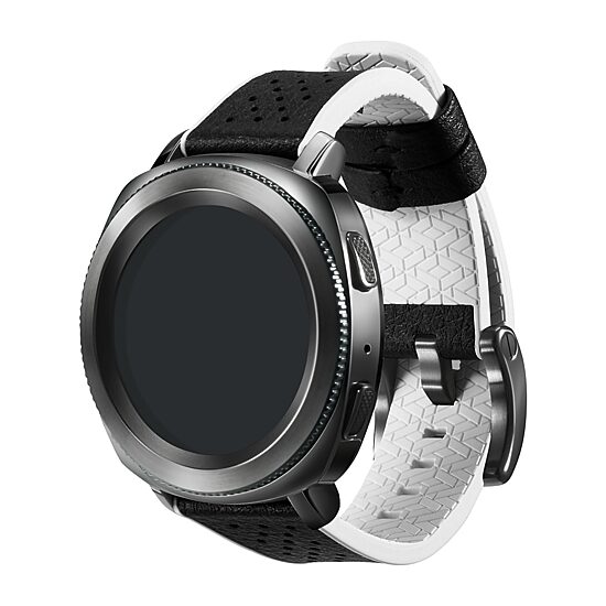 Samsung Galaxy 46mm Compatible Mens Black Leather Watch Band Gp-R600breeaab
