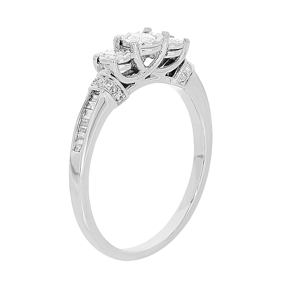 Womens 1/3 CT. T.W. Genuine White Diamond 10K Gold Engagement Ring