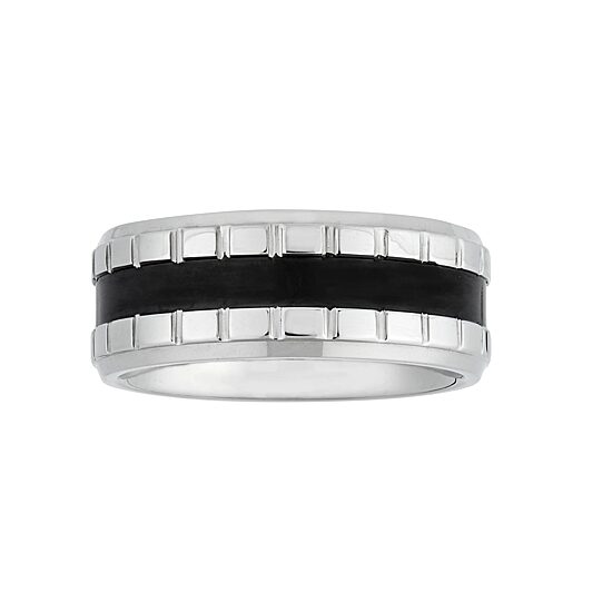 Mens 9MM Stainless Steel Wedding Band