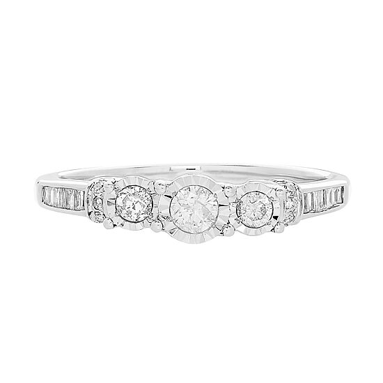 Womens 1/3 CT. T.W. Genuine White Diamond 10K Gold Engagement Ring