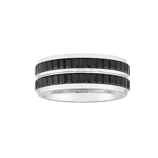 Mens 8MM Stainless Steel Wedding Band