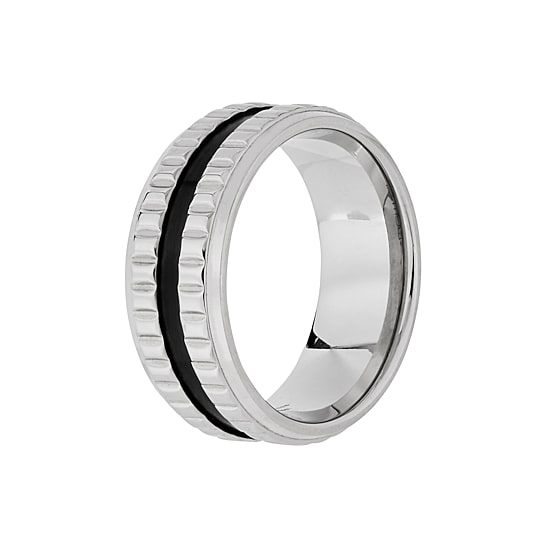 Mens 9MM Stainless Steel Wedding Band