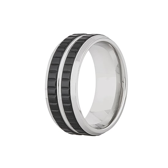 Mens 8MM Stainless Steel Wedding Band