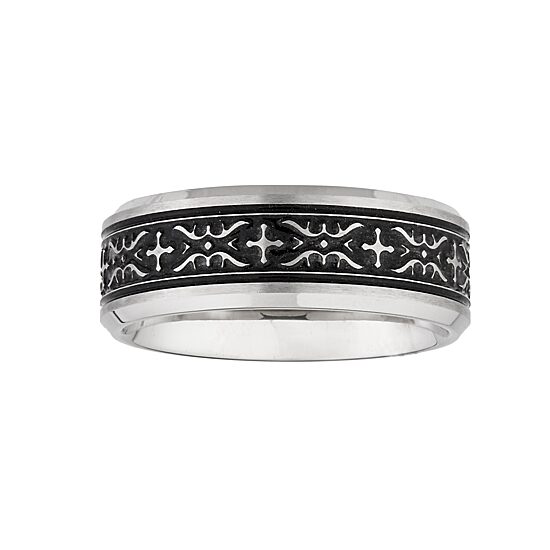 Mens 8MM Stainless Steel Wedding Band