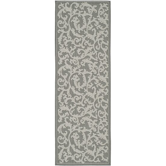 Safavieh Courtyard Collection Horatio Floral Indoor/Outdoor Runner Rug