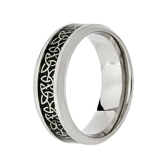 Mens 8MM Stainless Steel Wedding Band