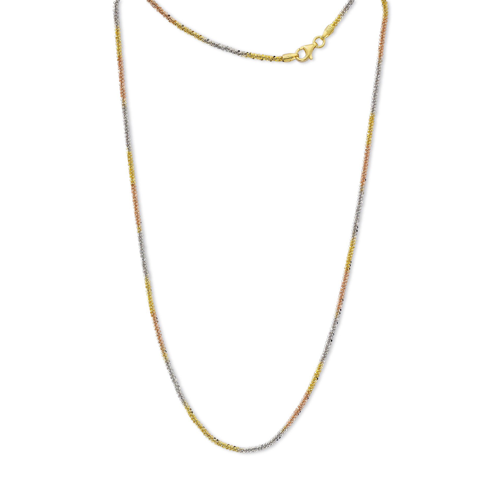 Made in Italy Womens 24K Gold Over Silver Sterling Silver 18 Inch Chain Necklace