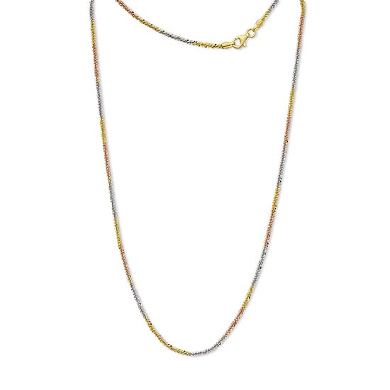 Made in Italy Womens 24K Gold Over Silver Sterling Silver 18 Inch Chain Necklace