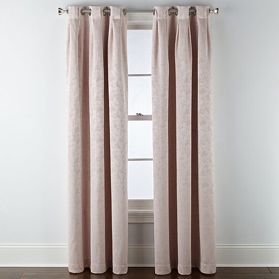 Liz Claiborne Zoe Leaf Bo Grommet Top Blackout Single Curtain Panel